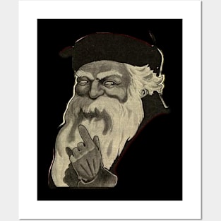 Mischief Santa Classic Santa Vintage Retro Christmas Posters and Art